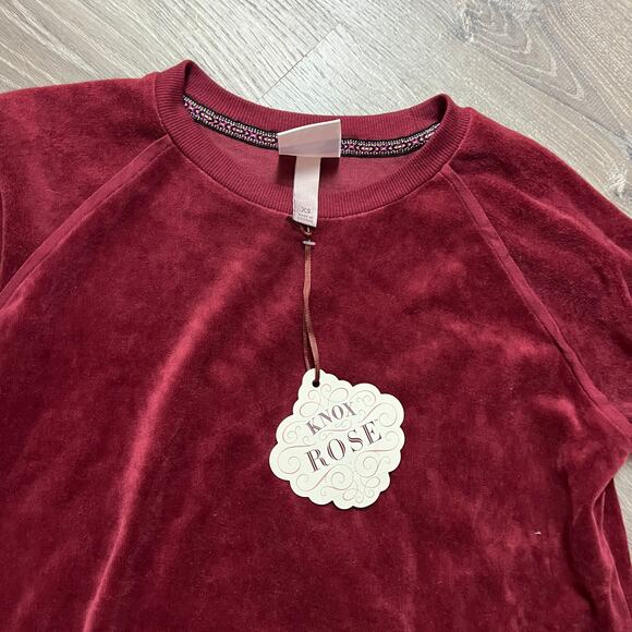 Knox Rose Women's Rust Red Long Sleeve Crewneck Sweatshirt - Size XS - NWT - Picture 3 of 9